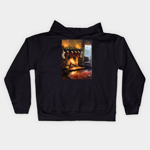 Explore Creative Joy: Holiday Art, Christmas Paintings and Unique Designs for the Season Kids Hoodie by insaneLEDP